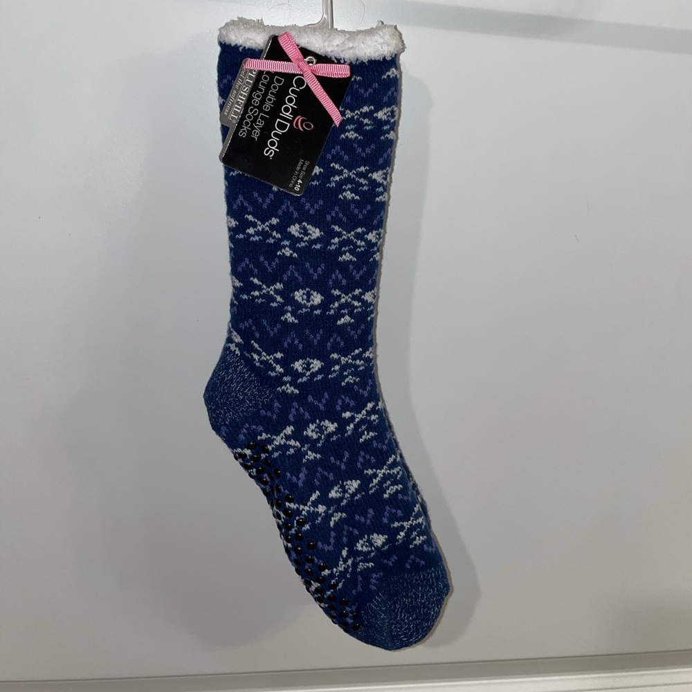 Blue Fuzzy Socks